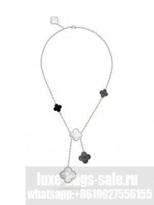 Van Cleef & Arpels Women's Magic Alhambra Necklace, 6 Motifs Silver