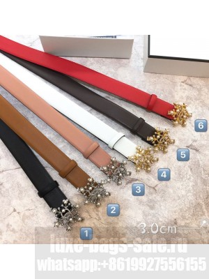 Chanel Lambskin Belt 30mm with Snowflake Buckle 2019 Collection