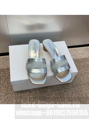 Christian Dior Women's Dway Heeled Slide Silver