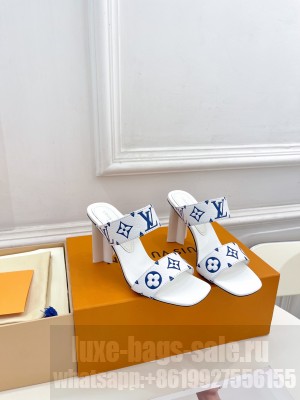 Louis Vuitton Silhouette 8.5cm in Monogram Leather White Slide Mule 2023 