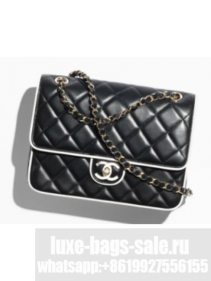 CHANEL FLAP BAG Lambskin AS5150 Black & White