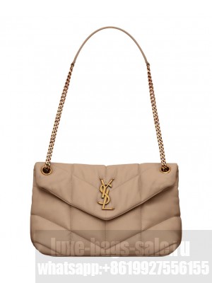 Saint Laurent Puffer Small In Nappa Leather Apricot