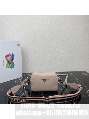 Prada Leather shoulder bag 1BH192 light gray