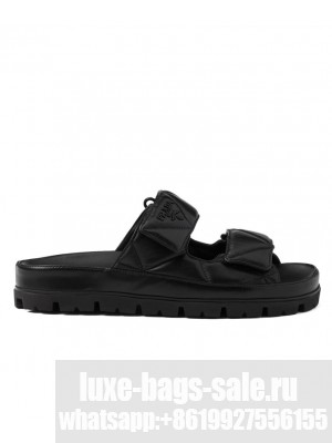 Prada Women's Padded Nappa Leather Sandals 1XX701 Black