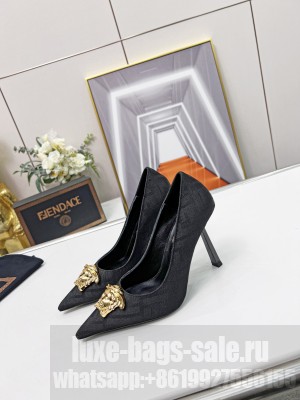 Versace x Fendi 11cm Fendace FF Fabric Pumps Black 2022 Collection
