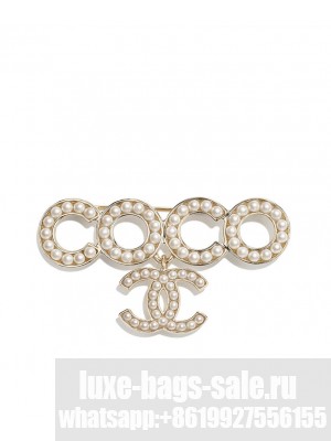 Chanel Brooch AB5646 White