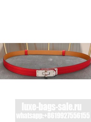 Hermes Width 1.7cm Epsom Calfskin Belt Red