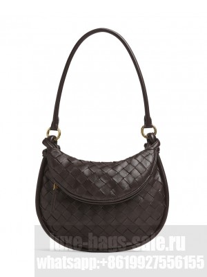 Bottega Veneta Small Gemelli Dark Coffee