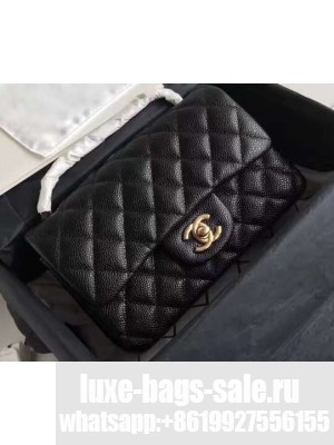 Chanel Original Quality Small Classic Flap Bag 1116 in Caviar Leather Black with Gold Hardware
