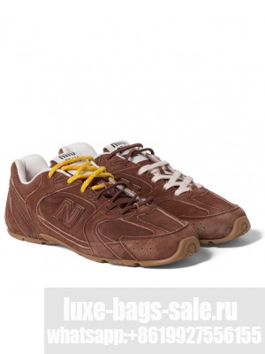 Miumiu x New Balance 530 SL suede sneakers Dark Coffee
