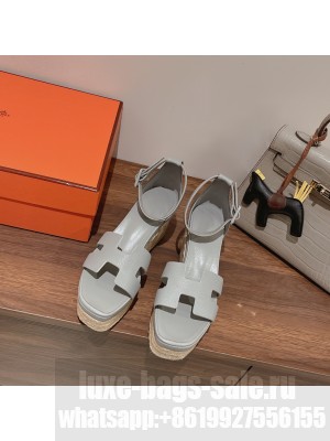 HERMES HEEL 8.5CM PLATFORM 5CM ELDA WEDGE ESPADRILLES 01