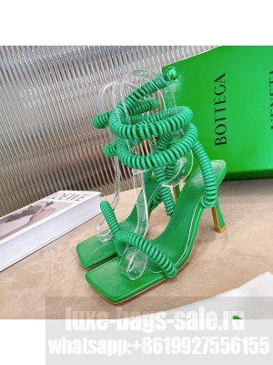 Bottega Veneta Leahter and Rubber Wire Stretch Sandals Spring/Summer 2022 Collection,Green
