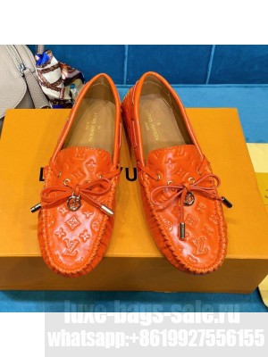 Louis Vuitton 1A3QO2 Gloria Monogram Leather Flat Loafer Orange 2021 Collection