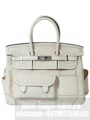 Hermes Birkin 35 Canvas & Swift Leather Cargo Cream