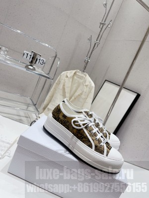 Dior Walk'n'Dior Low-top Platform Embroidered Cotton Sneakers 2023 011