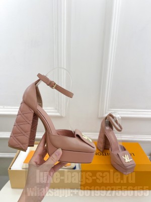 Louis Vuitton Shake 12cm Platform Calfskin Pump Light Pink 2024