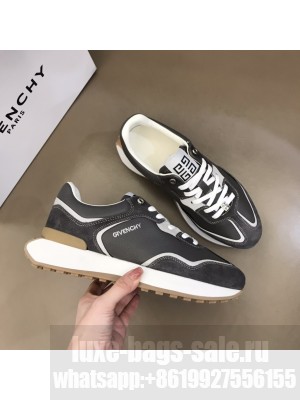 GIVENCHY LOGO embroidery Man's runner sneakers gray