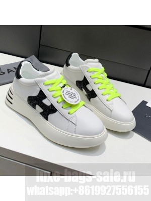 Hogan White Calfskin Sneakers Kiwi Green Spring/Summer 2021 Collection 06