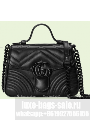 Gucci GG Marmont mini top handle bag 702563 black