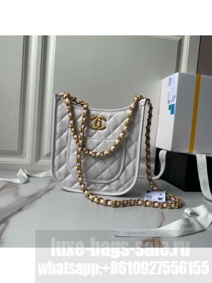 CHANEL HOBO HANDBAG Lambskin AS4532 white