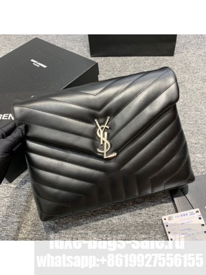 Saint Laurent Loulou Large Bag in "Y" Leather 459749 Black/Silver Collection