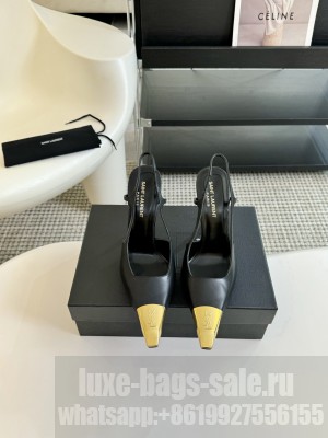 Saint Laurent Jeanne Slingback Pumps In Smooth Leather 