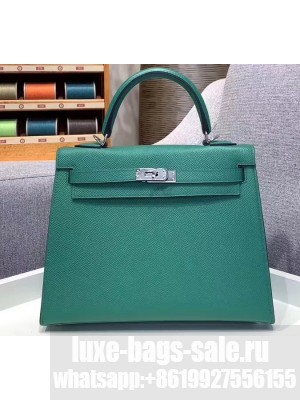 Hermes Kelly 25cm Bag in Original Epsom Leather Green