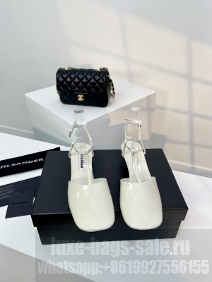 JIL SANDER Square Toe Mary Jane White