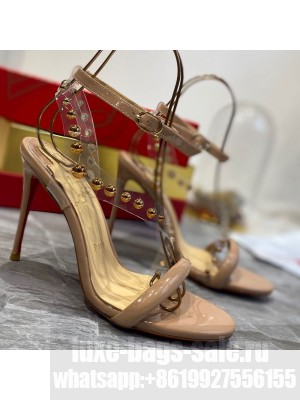 Christian Louboutin Round Studde Sandals 10cm Nude 2021 Collection