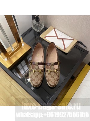 Gucci GG Canvas Loafers with Horsebit Beige 2022 Collection