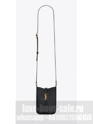 SAINT LAURENT LE 5 A 7 MINI VERTICAL IN SHINY LEATHER 7352142 black