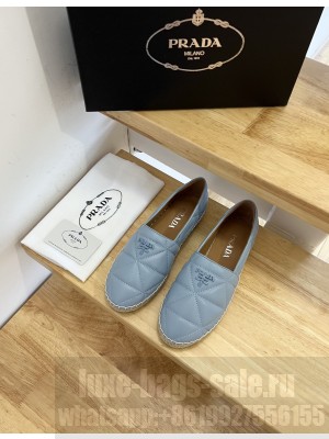 Prada Nappa Leather Espadrille Blue