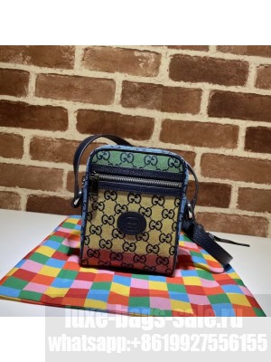Gucci Horsebit 1955 mini bag 658659 red&yellow&green& powder