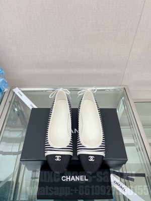 Chanel Calfskin & Grosgrain Ballet Flat with Back Bow 2023 06