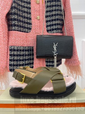 Marni Fussbett criss-cross sandals Green