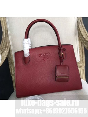 Prada Monochrome Top Handle Bag 1BA155 Burgundy