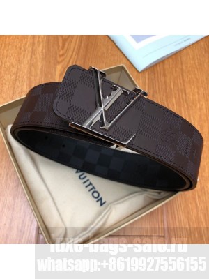 Louis Vuitton Reversible Damier Calfskin Belt 40mm with LV Buckle Coffee/Black/Silver Collection