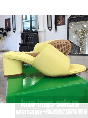 Bottega Veneta Band Calfskin Heel 5cm Sandals Yellow  2021 Collection 18