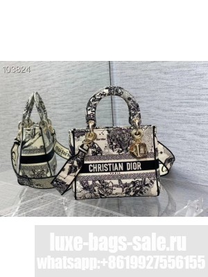 Dior MEDIUM LADY D-LITE BAG Denim Multicolor Dior Jardin Magique Embroidery M0565ORZI-3
