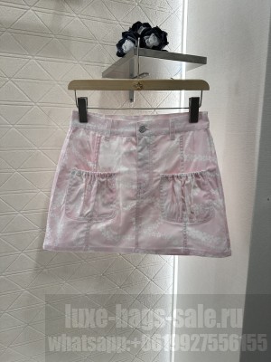 Chanel Printed denim Short skirt pink