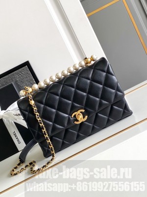 Chanel SMALL FLAP BAG WITH TOP HANDLE AS4997 BLACK