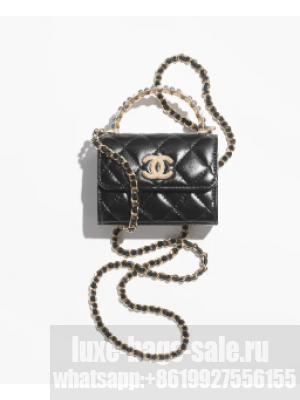 CHANEL SMALL CLUTCH WITH CHAIN AP3802 Black