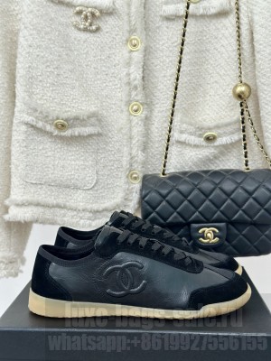 Chanel Calfskin & Suede G45996 Black Sneakers 2024 