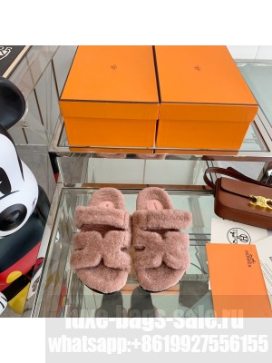 Hermes woolskin Oran Flat Slide Sandals 139 2022 Collection