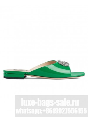 Gucci Women's Double G Slide Sandal 771586 Green