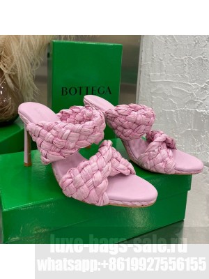Bottega Veneta The Curve Raffia Heel Sandals 9.5cm Blossom Pink  2021 Collection