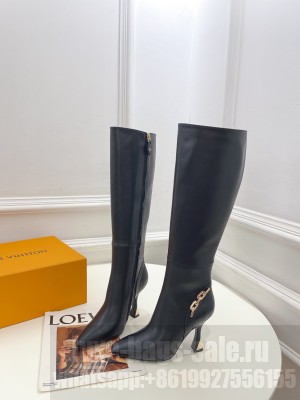 Louis Vuitton Sparkle Heel High Boots 9.5cm in Leather Black 2023