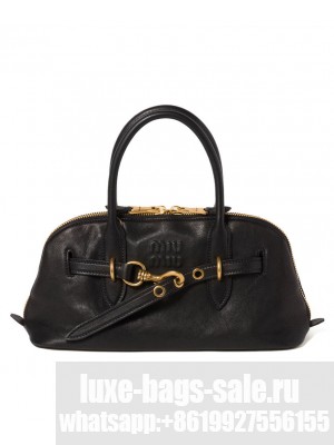Miumiu Aventure Nappa Leather Top-handle Bag Black