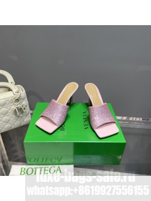BOTTEGA VENETA Stretch 9cm Strass-embellished Camellia silk Crystal mules