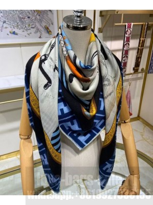 Fendi Women s Square Scarf Blue